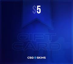 Digital gift card with 'CSGO Skins' branding on a blue background