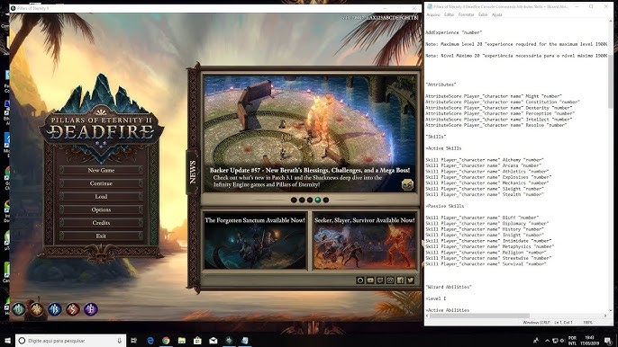 pillars of eternity console commands