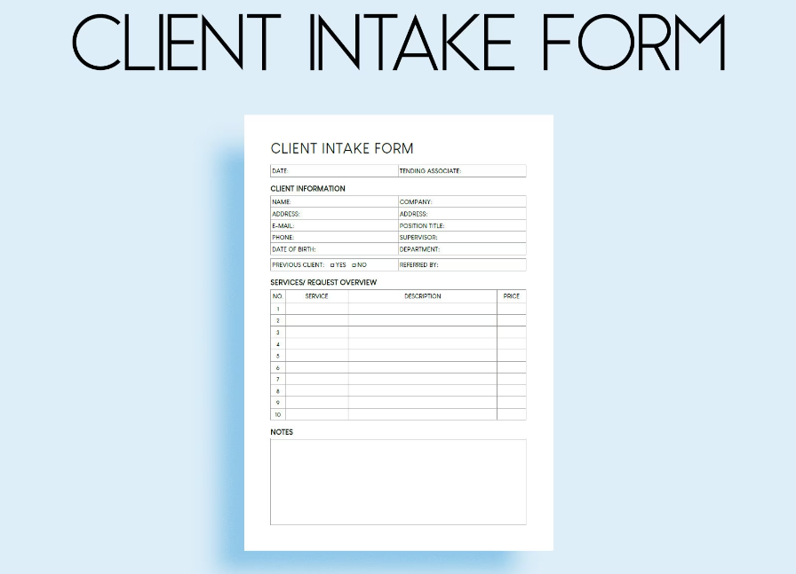 How to Make a Proper Intake Form