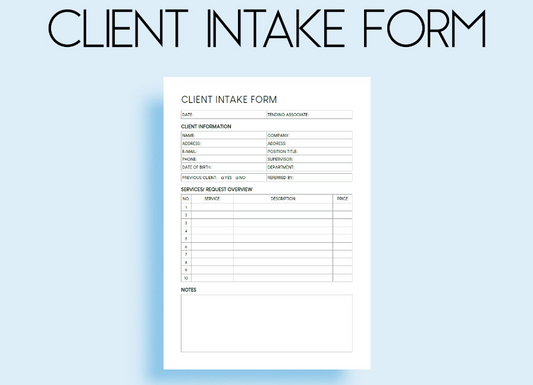 How to Make a Proper Intake Form