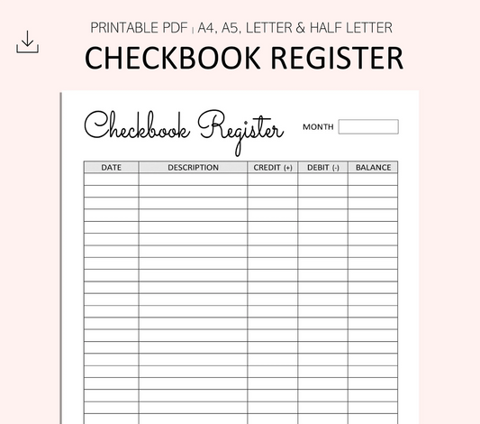 Making a Checkbook Register Template With Just a Few Steps