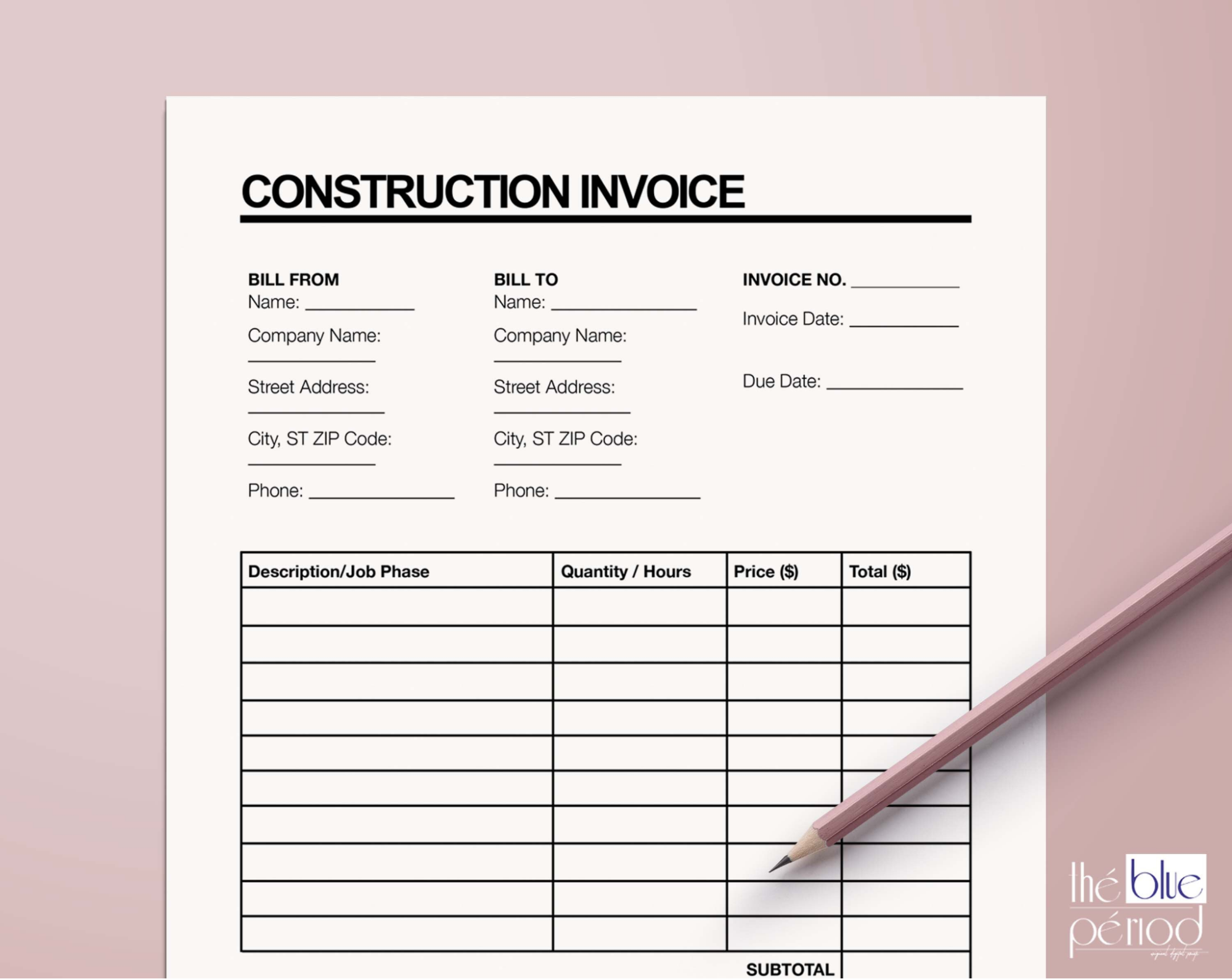 Building a Construction Invoice Template Using Simple Steps – RoyalCDKeys