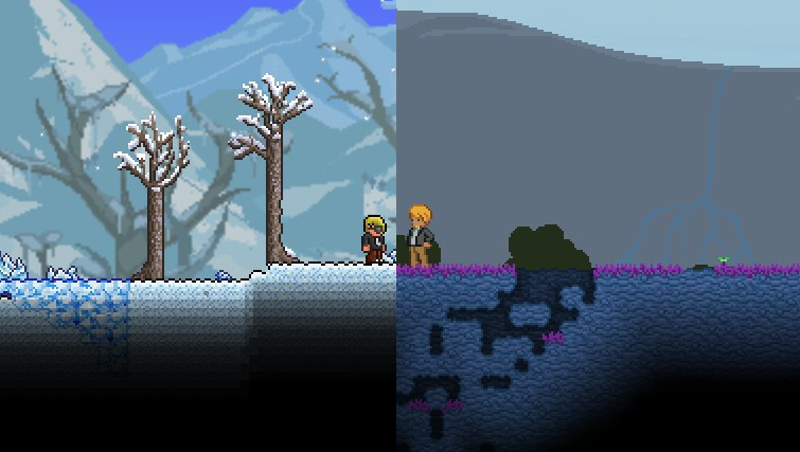 Снежная буря террария. Starbound Terraria. Террария против старбаунд. Starbound против Terraria.