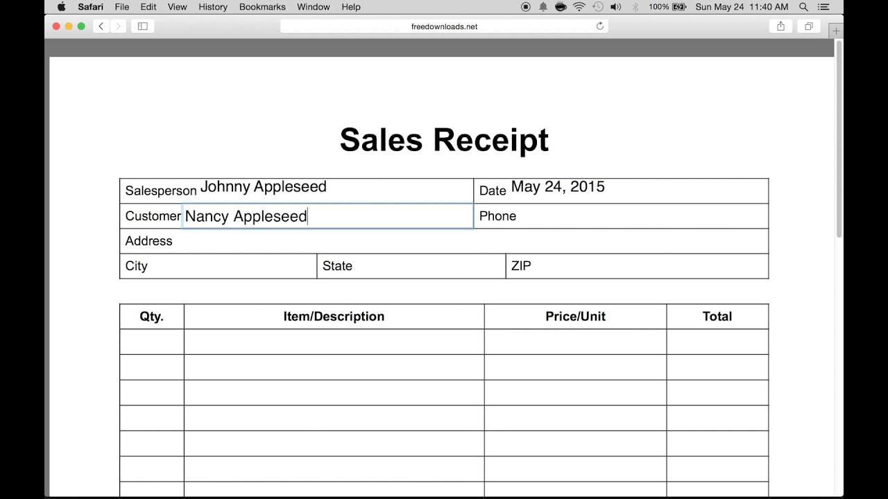 How To Use a Sales Receipt Template In 6 Steps
