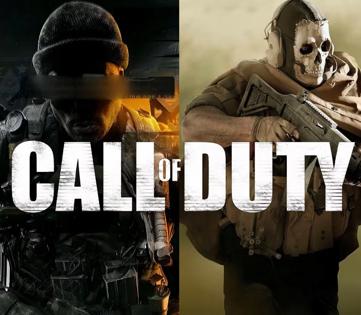 Two characters from 'Call of Duty' with the game's title overlay.