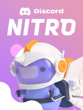 Imagen promocional con un personaje en un traje espacial con la marca de Discord y Nitro, indicando un servicio de suscripción.