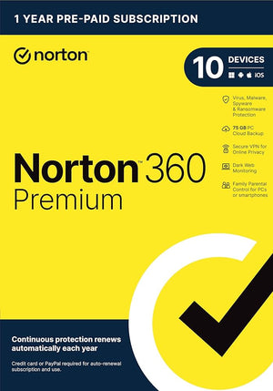 Norton 360 Premium 2024 LATAM Key (1 Year / 10 Devices) + 75 GB Cloud Storage + VPN