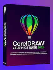 CorelDRAW Graphics Suite 2024 packaging on a purple background
