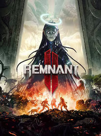 Capa de jogo proeminente com uma figura sombria e de outro mundo e o título 'Remnant'.