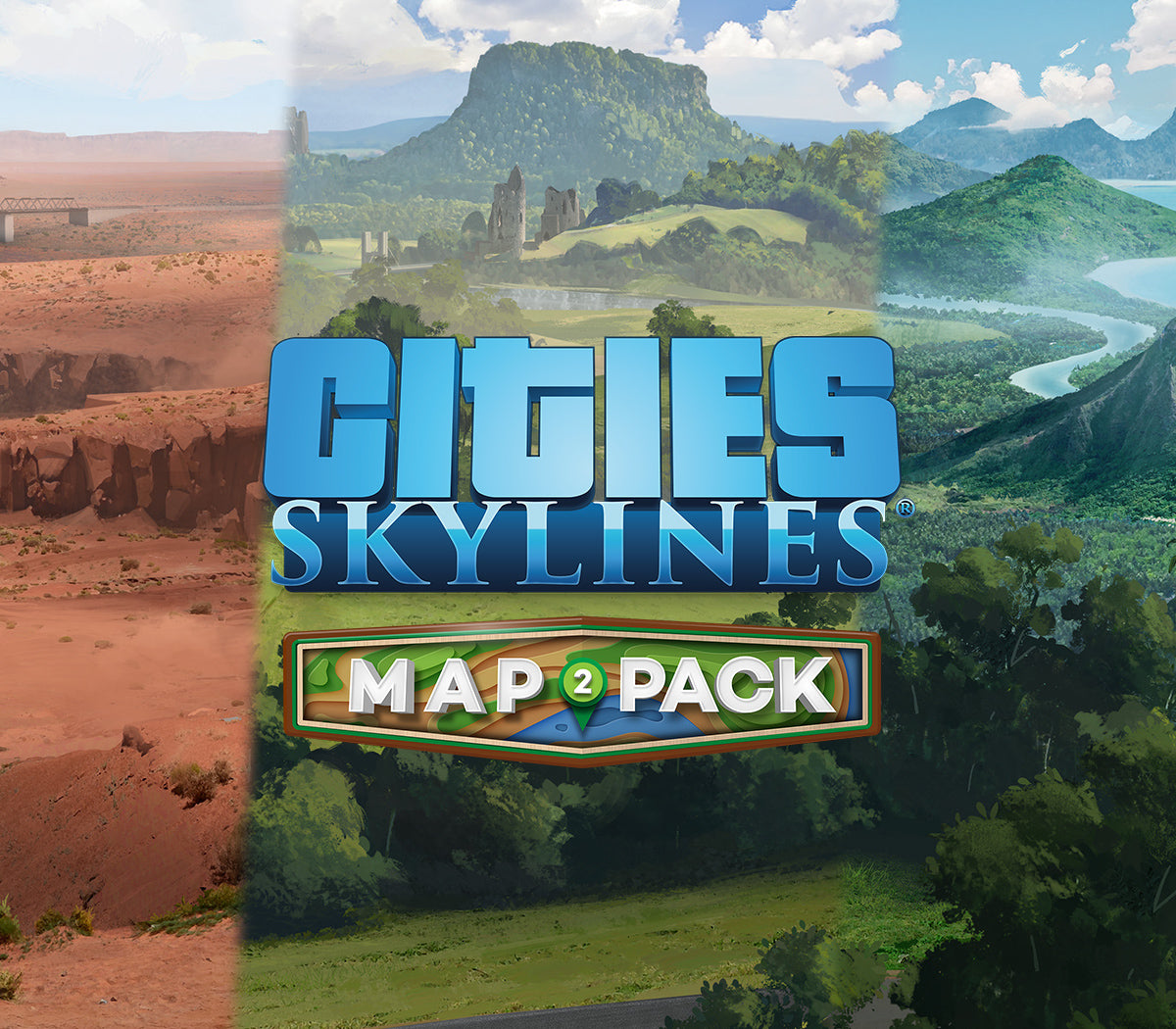 Cities Skylines Map Pack 2 DLC Steam แผนที่สำหรับสร้างเมือง