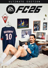 Person in sports-themed room with EA Sports FC26 poster and sports memorabilia.