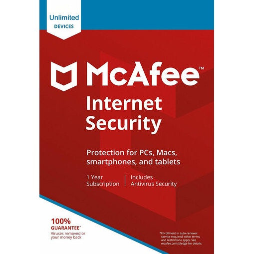 McAfee Internet Security - 1 Year Unlimited Devices Key