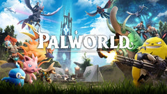 Promotional image for 'Palworld' featuring colorful characters and a fantasy landscape.