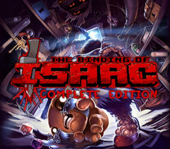 Cover of 'The Binding of Isaac: Complete Edition' with a dark, chaotic scene and text.