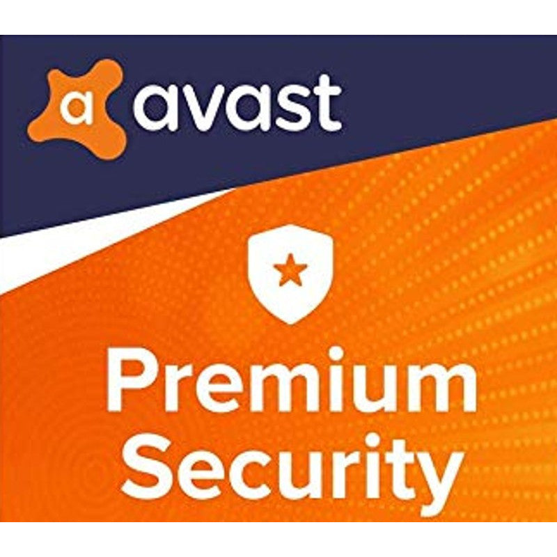 Logo di Avast Premium Security con design arancione e blu
