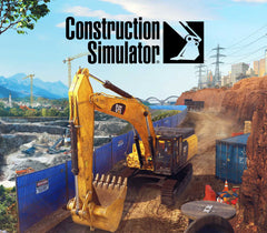 Construction Simulator game cover with excavator on a construction site