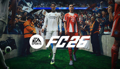 Dva fudbalera na terenu sa brendiranjem EA Sports FC 26.