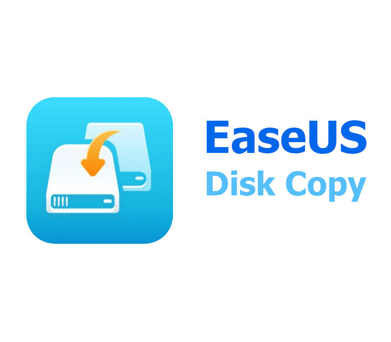 EaseUS Disk Copy logo sa plavim i belim dizajnom na beloj pozadini