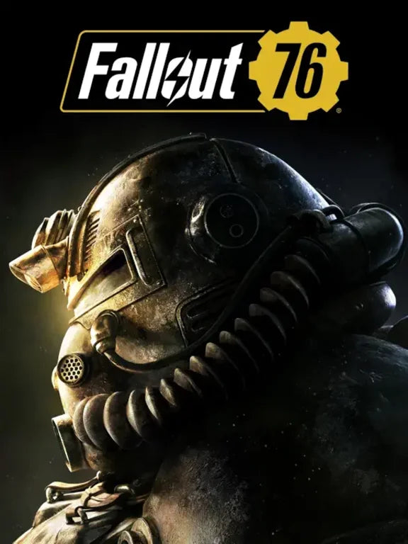Personaje con una máscara de gas detallada con el logotipo de 'Fallout 76' arriba