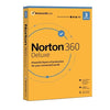 Кутия на софтуерния пакет Norton 360 Deluxe на бял фон