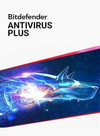Bitdefender Antivirus Plus logo with a futuristic design on a white background